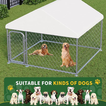 LotFun Large Outdoor Dog Kennel, 6.6 x 6.6 FT Heavy Duty Dog Enclosure - Image 5