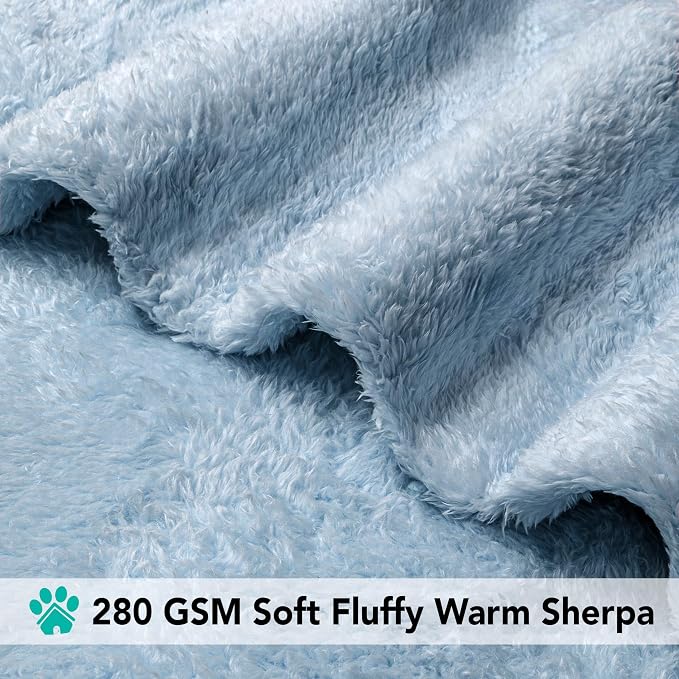 PetAmi Dog Blanket for Large Medium Dogs Blue, Fluffy Soft Puppy Blanket - Image 4