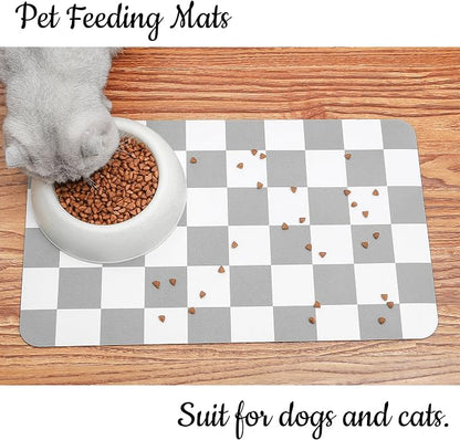 Ralxion Checkered Dog Feeding Mat, Absorbent Mats - Image 3
