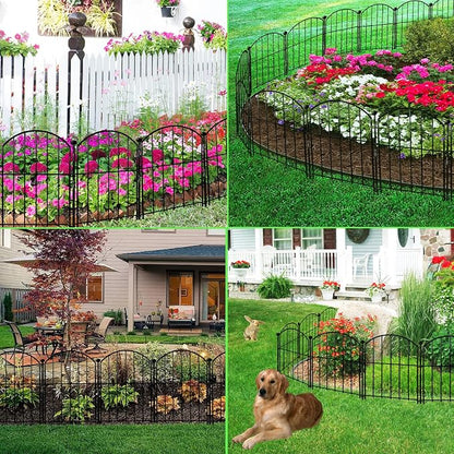 Decorative Garden Fence 17in x18ft, 18 Pack Rustproof Metal No Dig Fence Animal - Image 6