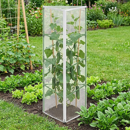 2 Pcs Garden Bird Netting for Triangle Plant Cage, Tomato Trellis Insect Bird - Image 6
