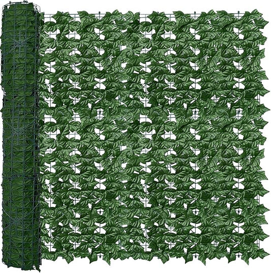 Artificial Fence Privacy Screen: 4FT x 20FT UV-Anti Faux Greenery Backdrop Ivy by ODTORYHOME
