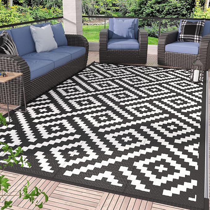 GENIMO 5x8 Outdoor Rug Waterproof, Reversible Mats, Outdoor Area Rug, Plastic by GENIMO
