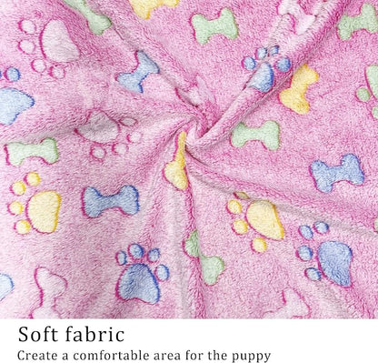1 Pack 3 Blankets Super Soft Fluffy Premium Fleece Pet Blanket Flannel Paw - Image 6