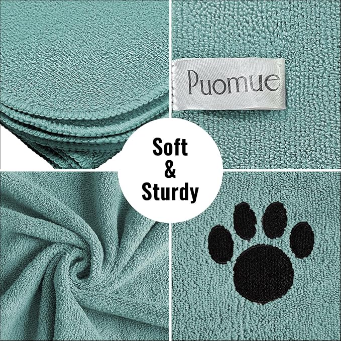 3 Pack Microfiber Dog Towels for Drying Dogs, Super Absorbent and Soft Pet - Image 2