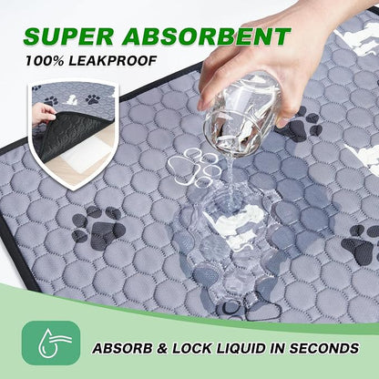 Washable Pee Pads for Dogs Mat, 2 Pack Absorbent Reusable Training Dog Pads Pet - Image 2