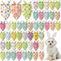 Abbylike 50 Pcs Easter Dog Bandanas Bulk Bunny Egg Carrot Bandanas by Abbylike