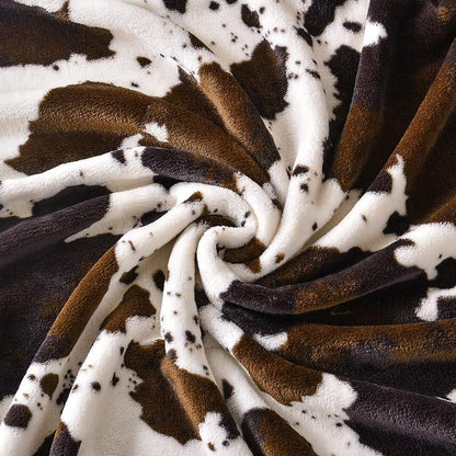 Bnuitland Brown Cow Print Throw Blanket - Image 5