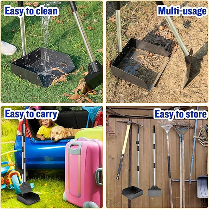 Dog Pooper Scooper, Tray Rake and Spade 3 Pack Poop Scoop Adjustable Long - Image 7