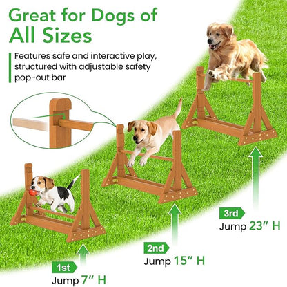 Dog Agility Set, Wooden Dog Agility Jumps & Dog Hurdles, Dog Agility Equipment - Image 2