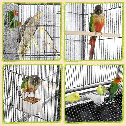 Yaheetech 63-Inch Wrought Iron Rolling Large Bird Cage - Image 5