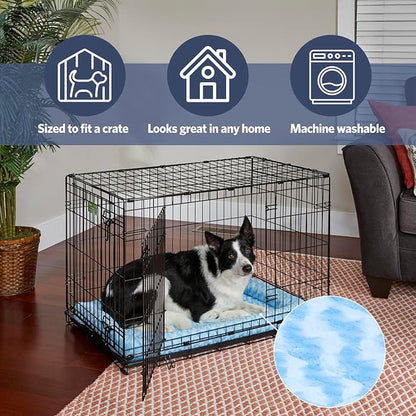 MidWest Homes for Pets QuietTime Fashion XXS Dog Bed – Blue Faux Fur Bolster - Image 4