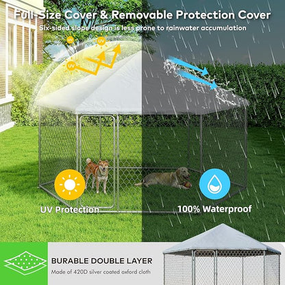 6.8x6.8 FT Large Outdoor Dog Kennel Outside - Image 4