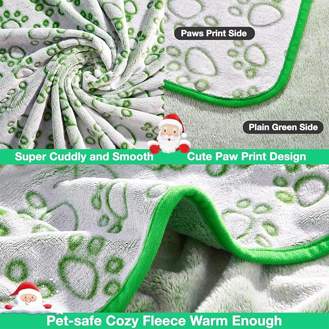Green Throw Dog Blanket for Puppy Gifts, Dog Stuff Used for Pet Beds, Washable - Image 3