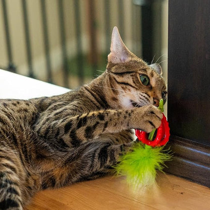 Catstages Dental Strawberry Teether, Soft and Textured Cat Chew Toy, Catnip Oil - Image 6