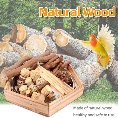 Natural Grape Wood Bird Parakeet Playground - Image 6