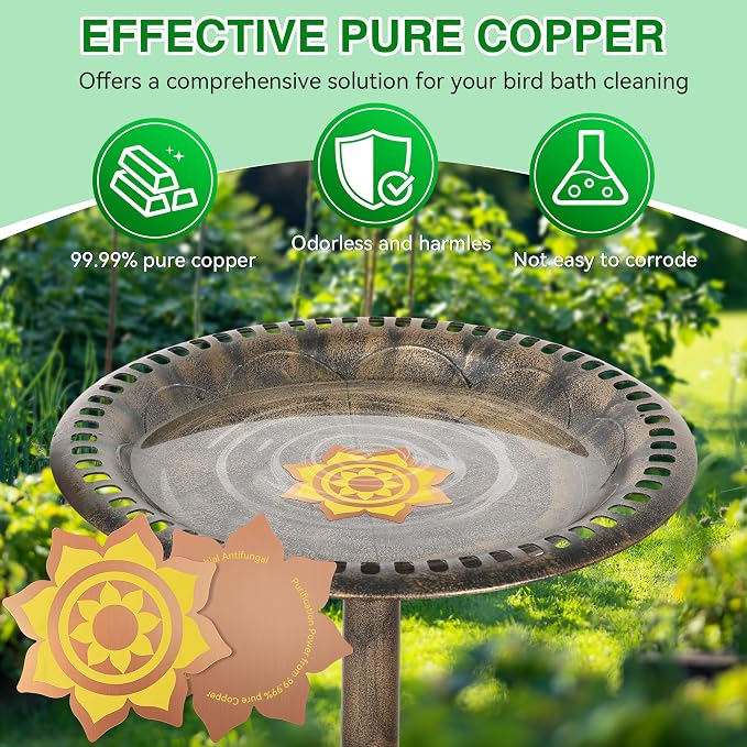 Saillong 1 Pack Bird Bath Copper Disk, Reinforced 99.99% Pure Copper Bird Bath - Image 5