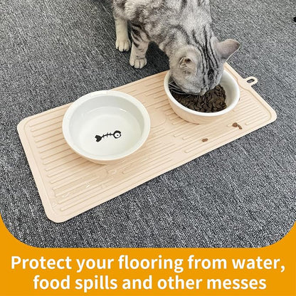 Ptlom Pet Placemat for Dog and Cat, Anti-Slip Waterproof Dogs Feeding Mat - Image 5