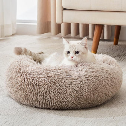 Calming Dog Bed & Cat Bed, Anti-Anxiety Donut Cuddler Warming Cozy Soft Round - Image 3