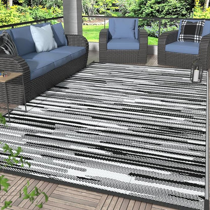 GENIMO Outdoor Rug for Patio Clearance, Reversible Plastic Straw Rugs for RV by GENIMO