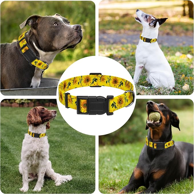 Dog Collar, Floral Boys Girls Puppy Collar, Adjustable Soft Pet Collar - Image 6