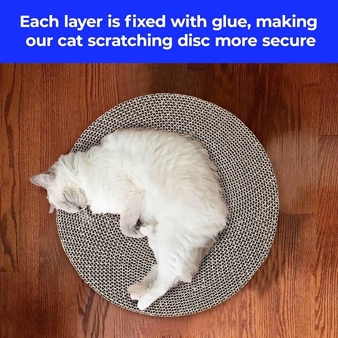 Round cat Scratcher Refill, 10 inch Diameter, 7/8 inch Thickness Scratcher - Image 3
