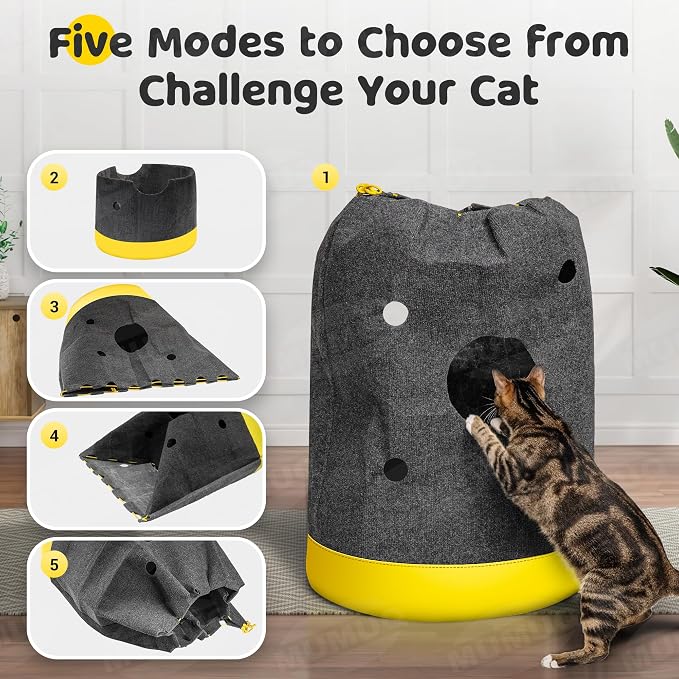 Cat Play Bag Collapsible Cat Activity Center Mat Play Rug Cats Activity - Image 6