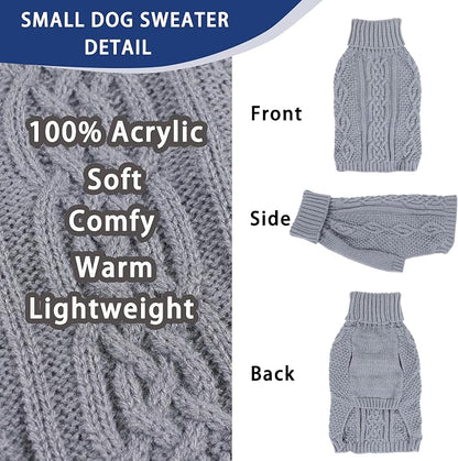 Dog Sweaters Small Dog Clothes Winter Turtleneck Puppy Sweater Warm Pet Cat - Image 4
