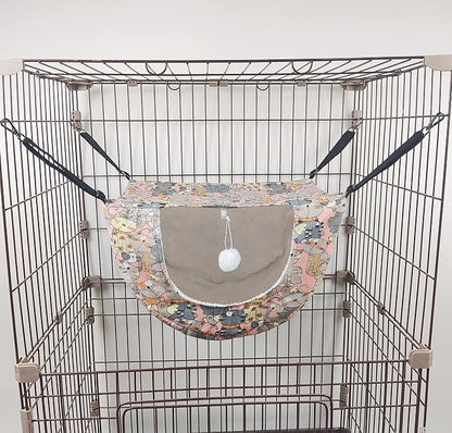 JSPYFITS Cat Cage Hammock, Double Layer Hanging Adjustable Soft Pet Bed Suitable - Image 9