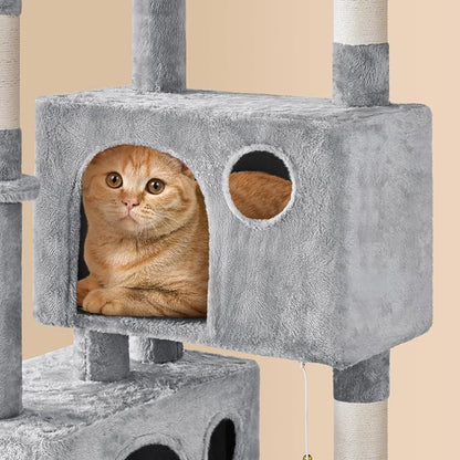 Yaheetech 64.5in Extra Large Multi-Level Cat Tree Kittens Play House Condo - Image 5