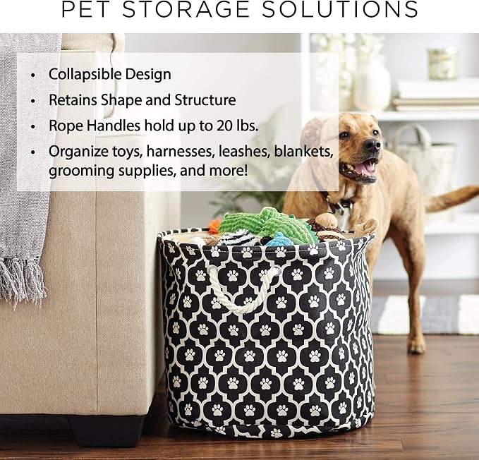 Bone Dry Pet Storage Collection Collapsible Bin, Small Round - Image 7