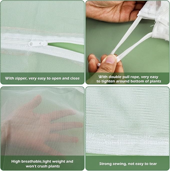3Pcs Plant Covers from Insects, 3Size Bird Netting Barrier - Image 4