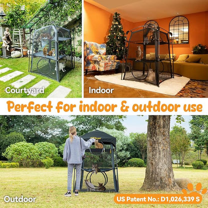 Automatic Pop-Up Cat Enclosure|3-Tier Cat Tent|Cat Cage|Outdoor Catio - Image 2