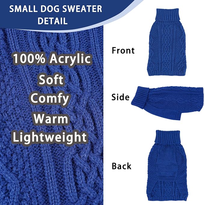 Dog Sweaters for Small Dogs Cute Knitted Chihuahua Clothes Warm Dog Clothes - Image 4