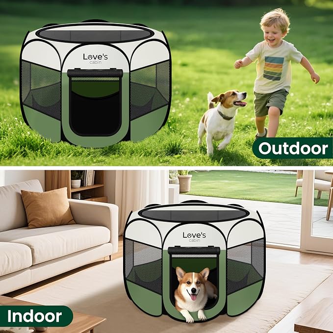 Love's cabin Pet Puppy Dog Playpen, Large Dog Tent Crates Cage Indoor/Outdoor - Image 7