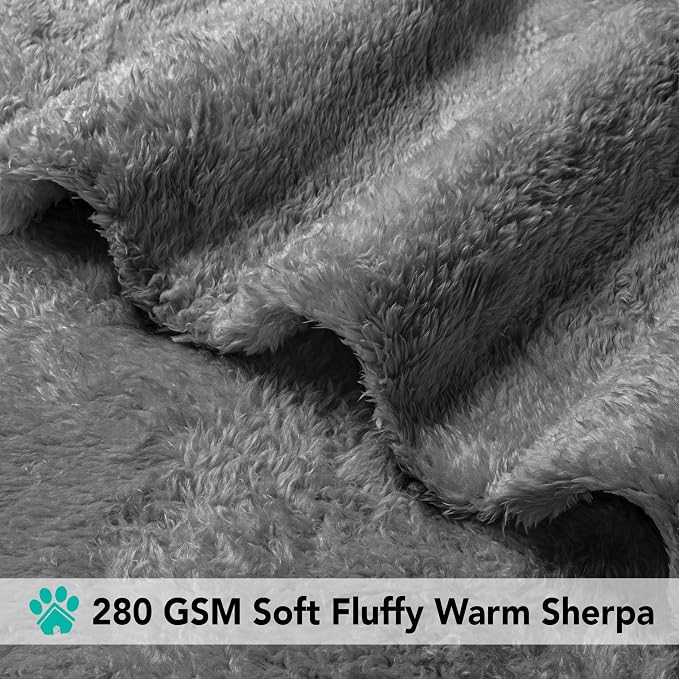 PetAmi Dog Blanket for Small Medium Dogs Grey, Fluffy Soft Puppy Blanket - Image 4