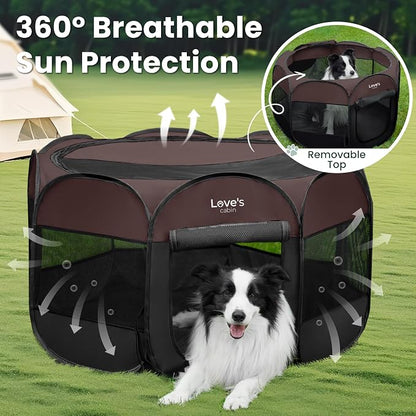 Love's cabin Pet Puppy Dog Playpen, Medium Dog Tent Crates Cage Indoor/Outdoor - Image 9