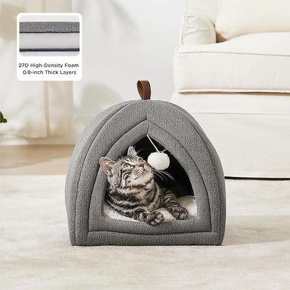 Bedsure Cat Beds for Indoor Cats - 2 in 1 Cat Cave House Tent for Kittens and - Image 2