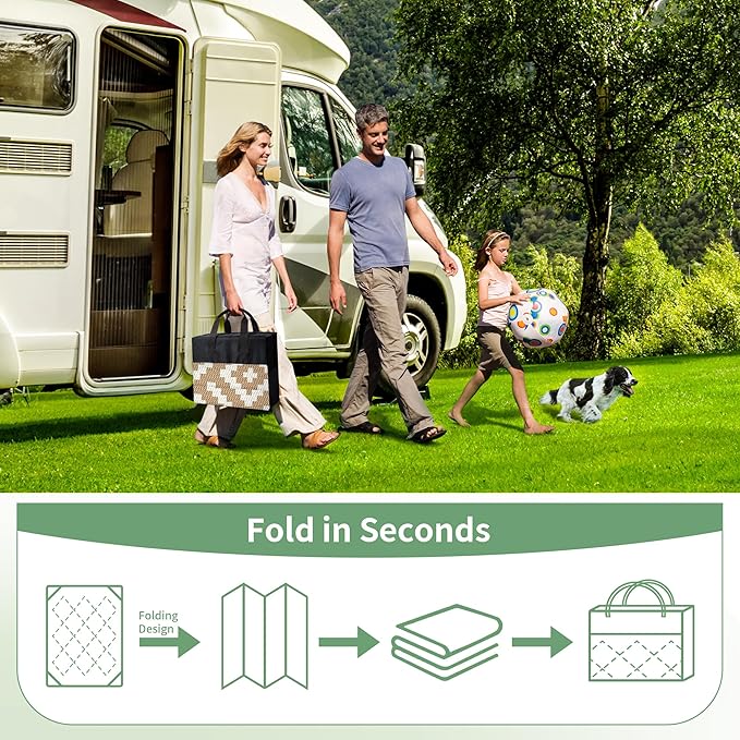 GENIMO Outdoor Rug for Patio Clearance, Reversible Plastic Straw Rugs for RV - Image 6
