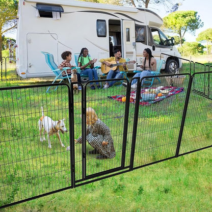 Dog Playpen Outdoor Extra Wide 8 Piece Panels Heavy Duty Dog Fence 47" Height - Image 2