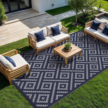 GENIMO Outdoor Rug for Patio Clearance, Reversible Plastic Straw Rugs for RV - Image 2