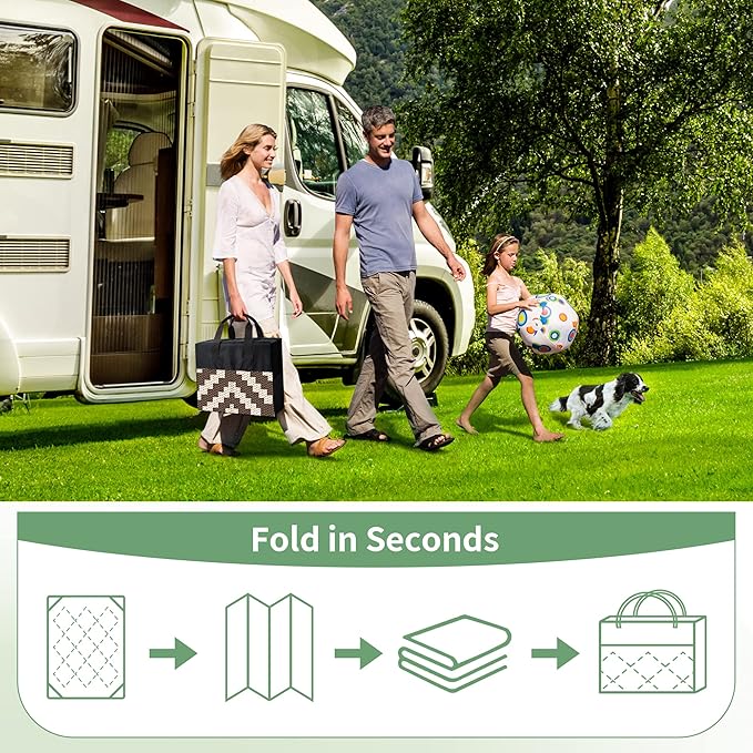 GENIMO Outdoor Rug for Patio Clearance, Reversible Plastic Straw Rugs for RV - Image 6