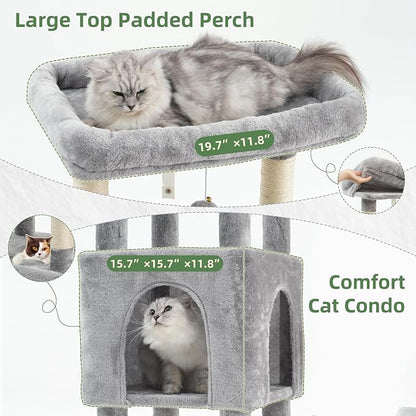 Cat Tree for Indoor Cats Large Adult, Heavy Duty Cat Tree for Large Cats 20 lbs+ - Image 3