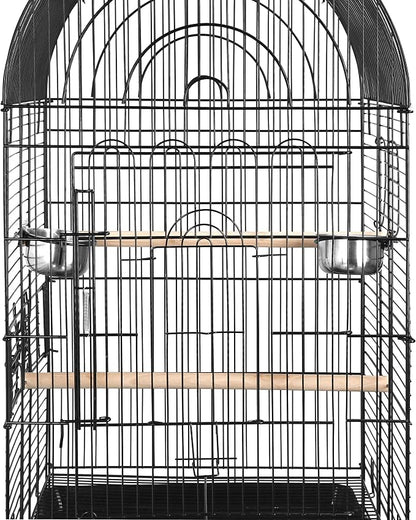SUPER DEAL 63.5'' Rolling Bird Cage Large Wrought Iron Cage - Image 6