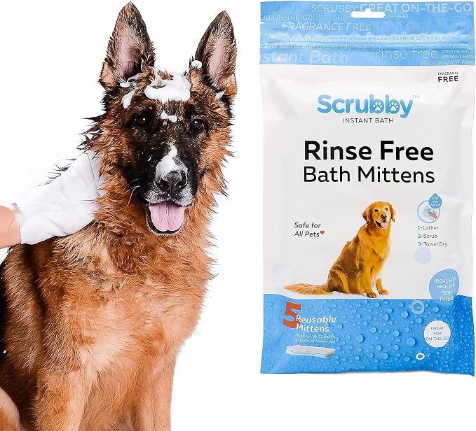 No Rinse Pet Wipes | Rinse Free Shampoo Mittens | Dogs & Cats | Bath Wipes - Image 9