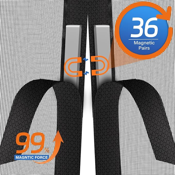 Magnetic Screen Door Left Right Side Opening Upgraded PET Mesh Greater Than - Image 4