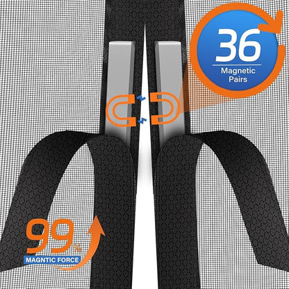 Magnetic Screen Door Left Right Side Opening Upgraded PET Mesh Greater Than - Image 4