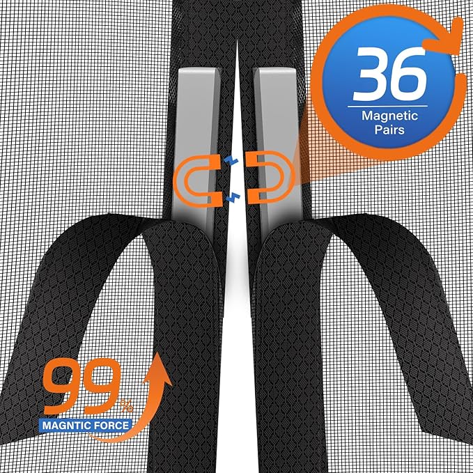 Magnetic Screen Door Upgraded PET Mesh Stronger Than Fiberglass and Polyester - Image 6