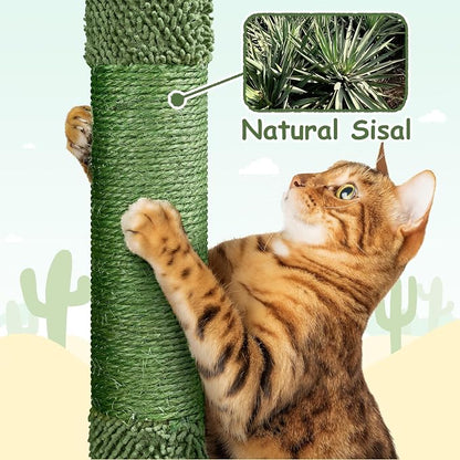 Yaheetech | Cactus Cat Tree | 59.5in Cat Tower w/Cute Perch, Cozy Condo - Image 8