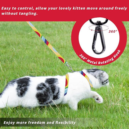 Cat Harness and Leash Set, Adjustable Kitten Harness Escape Proof Cats Harness - Image 5